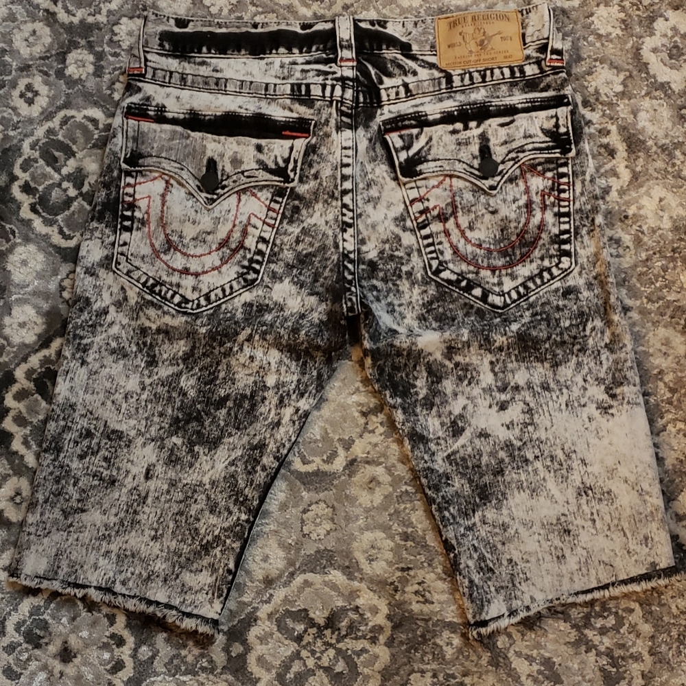 True Religion Acid Wash Shorts